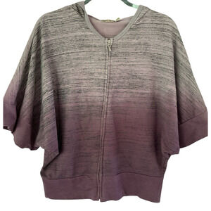 Gypsy Daisy Women's Purple Ombre Tie Dyed Top Hooded Full Zip Sz XL Oversized